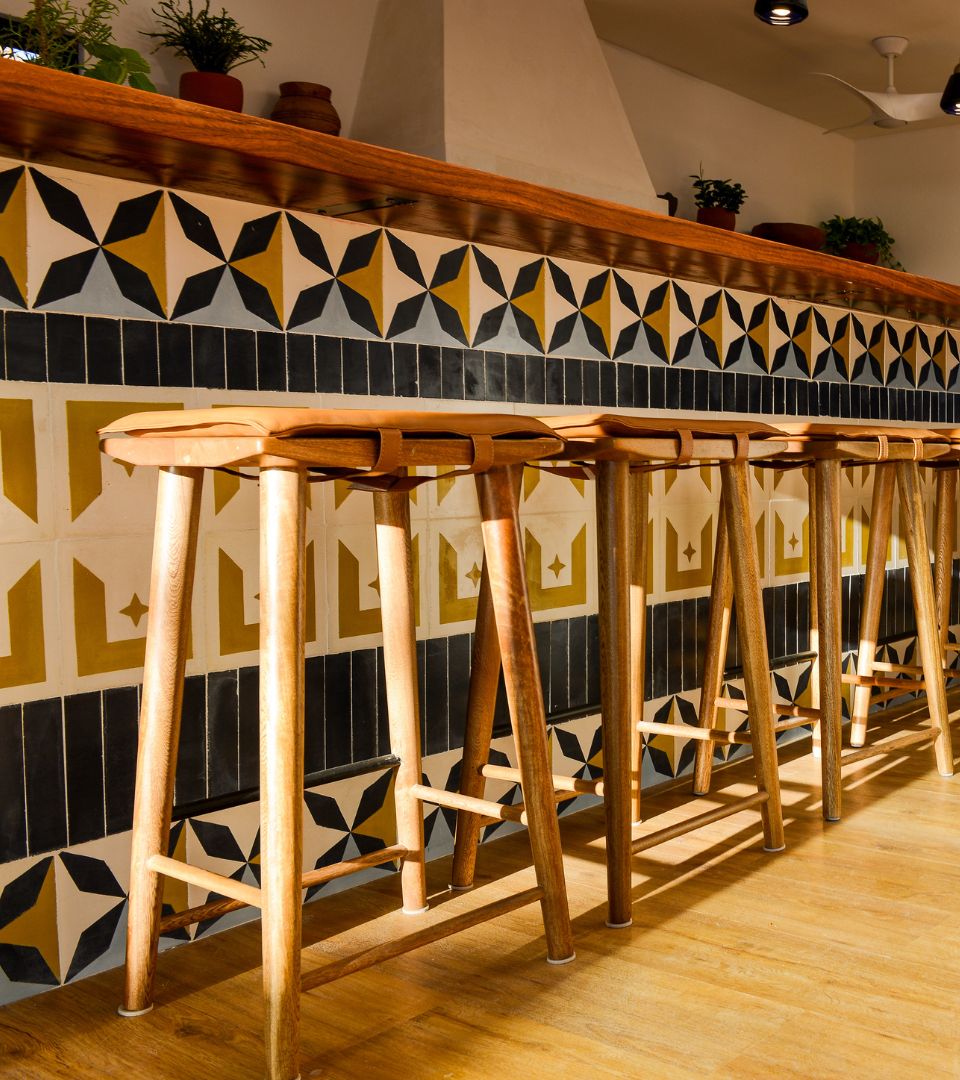 Custom Bar Stools in a Cerritos Beach House